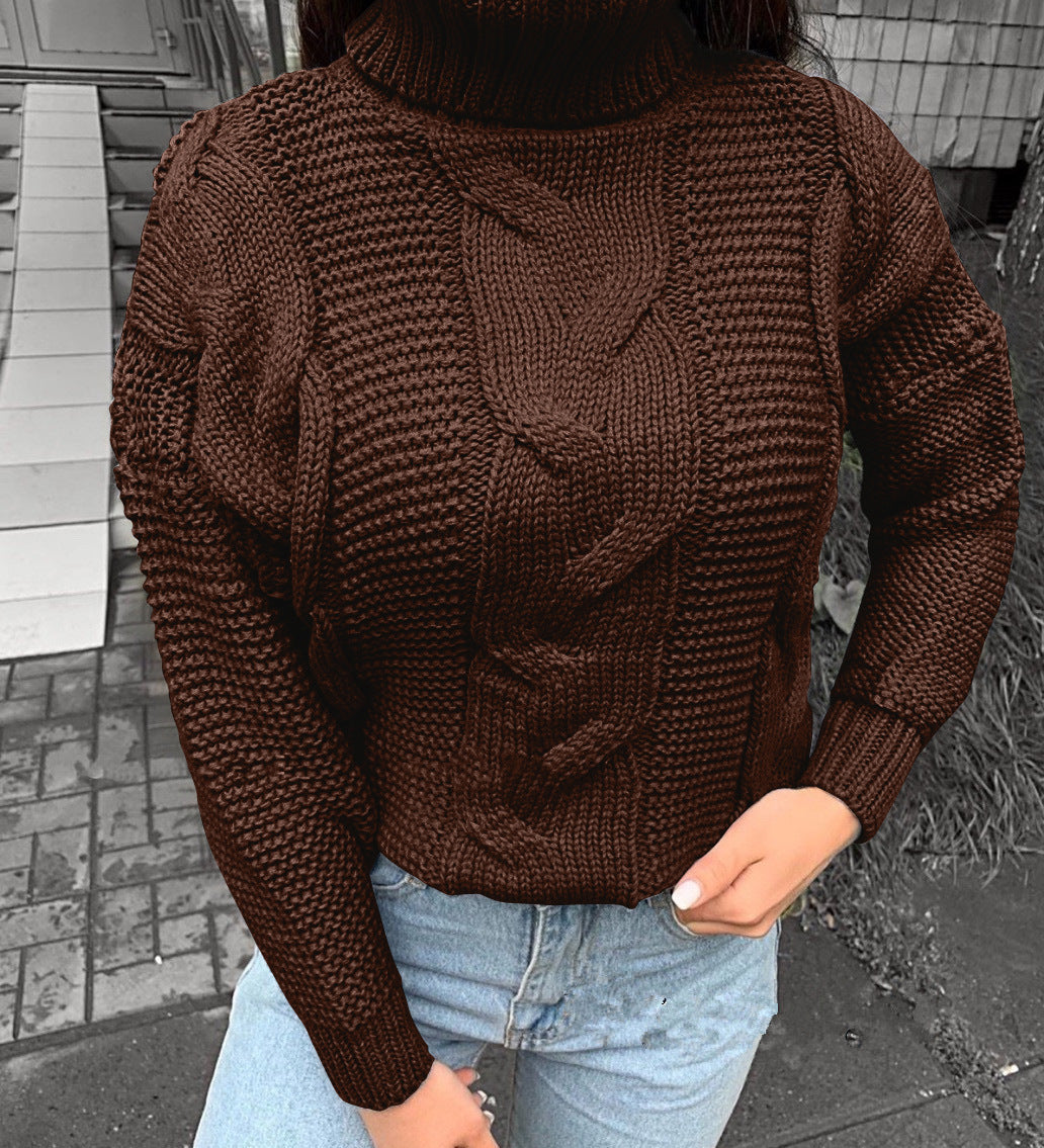 Women's cable-knit turtleneck jumper - Relaxed and warm