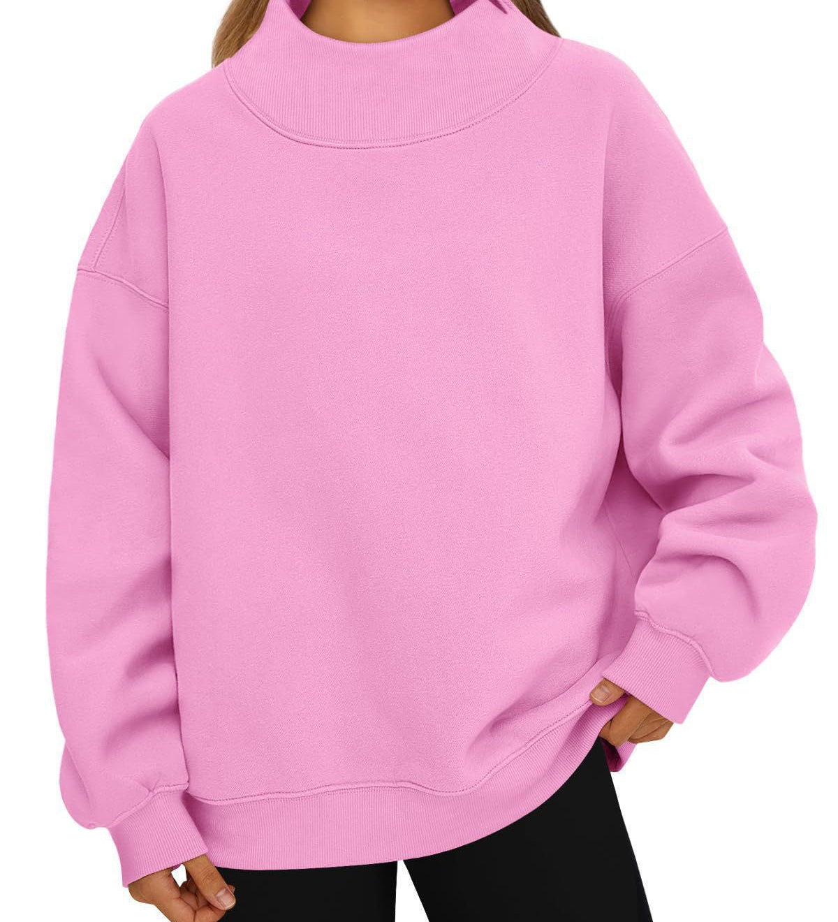 Women's loose-fit high-neck sweatshirt – Casual, comfortable style to pull on over other layers
