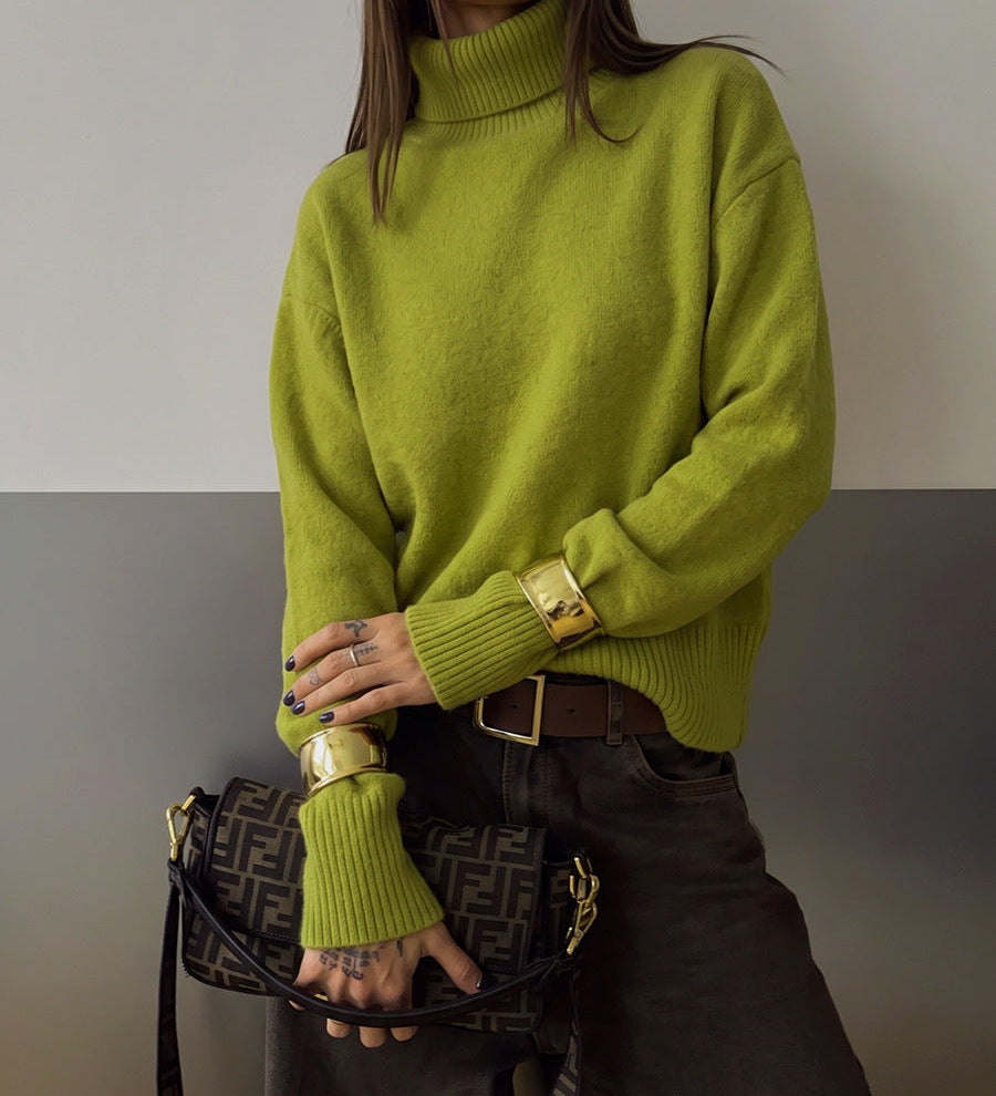 Women's Loose-Fit Solid Knit Sweater – A Casual and Comfortable Style for Every Day