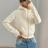 Plain women's hooded sweatshirt - Casual and comfortable