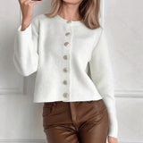 Women's Button-Up Knit Cardigan - Minimal and Versatile