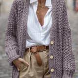 Elegant Thick Oversized Ribbed Cardigan for Women