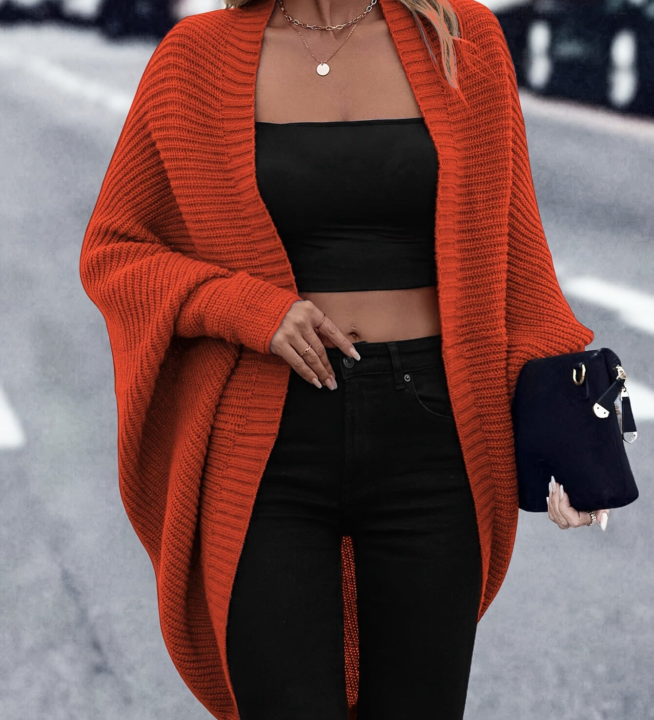 Oversized Women's Knit Gilet – Soft Casual Layering Style