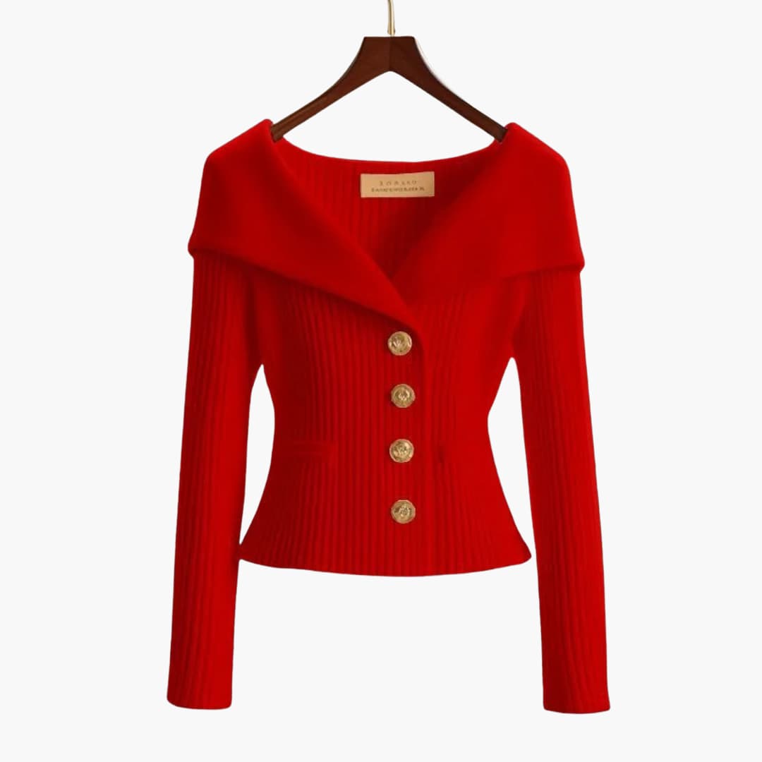Short and Stylish Women's Ribbed Gilet - Comfortable Knitted Cardigan with Buttons