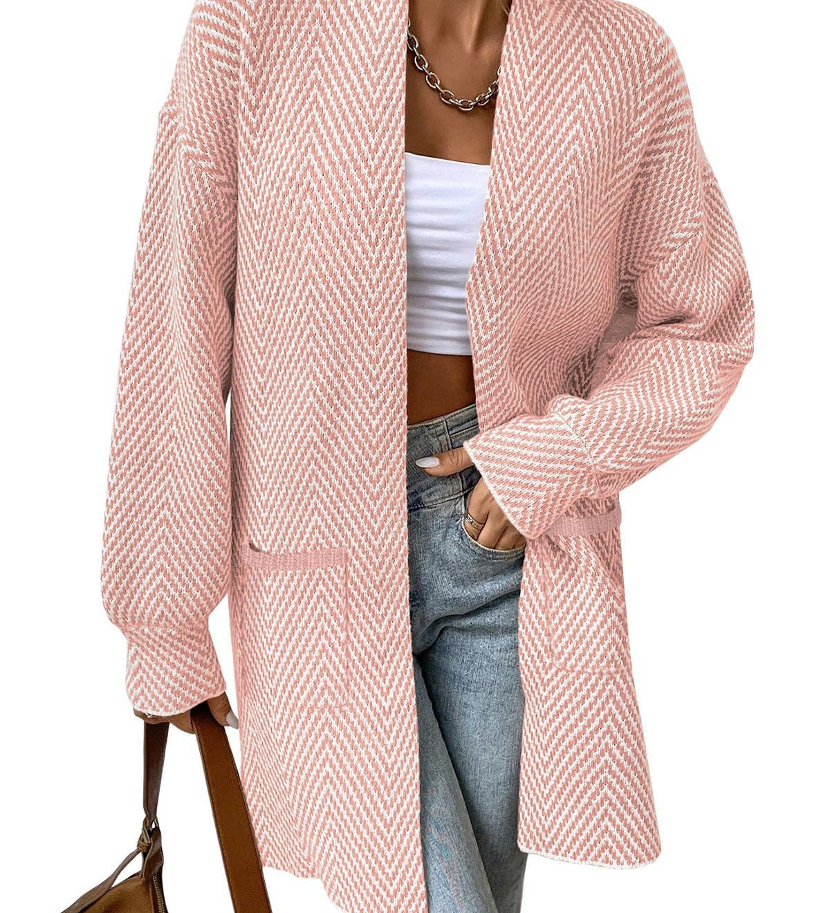 Long women's sweater with pockets - Loose and casual