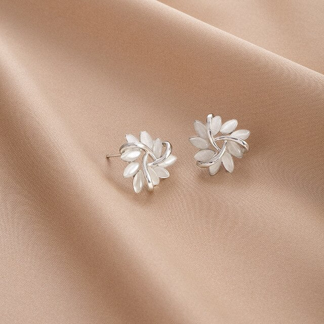 Veronica | Opal Leaf Earrings