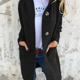 Elegant long knitted cardigan