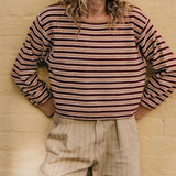 Women’s striped colour-block knit sweater – Soft and modern