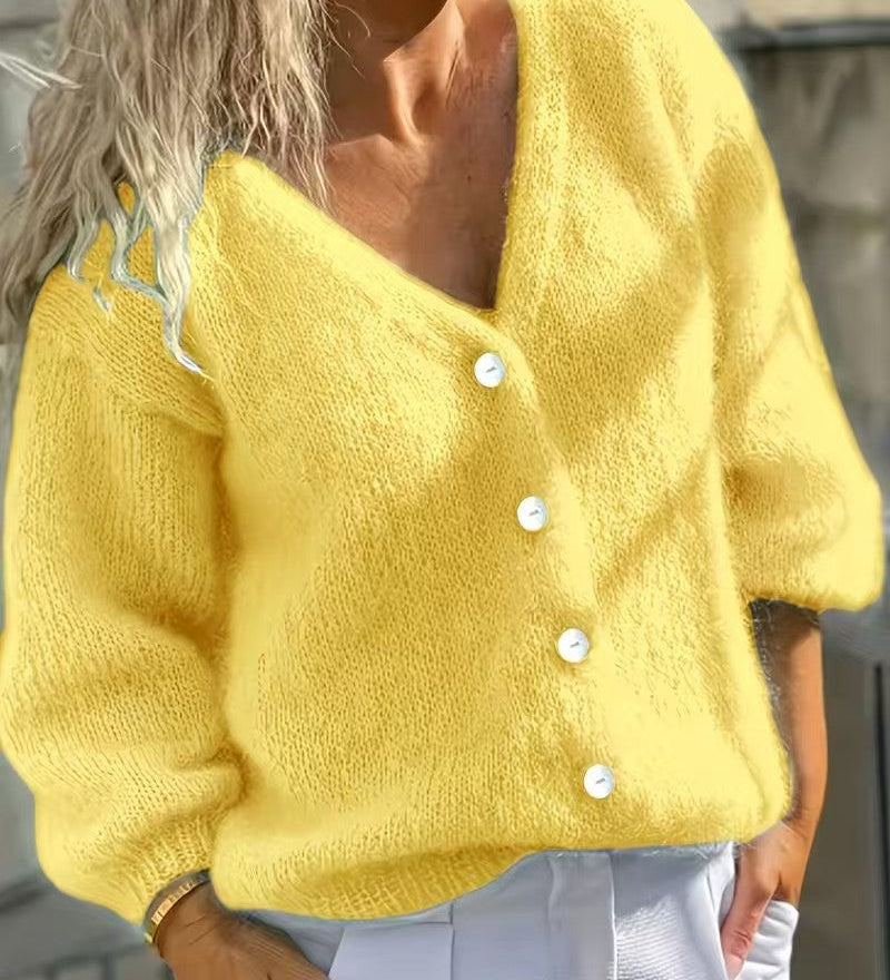 Women's Button Cardigan - Simple and Soft