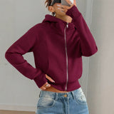 Plain women's hooded sweatshirt - Casual and comfortable