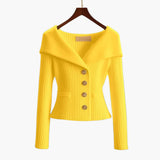 Short and Stylish Women's Ribbed Gilet - Comfortable Knitted Cardigan with Buttons