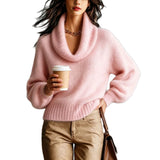 Women's turtleneck sweater with puff sleeves - Soft and trendy