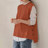 Women's Sleeveless Knit Gilet – Soft Vintage Layering Style