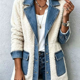 Women's Patchwork Denim Cardigan - Warm and Unique