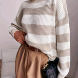 Casual women's striped sweater - Soft and easy
