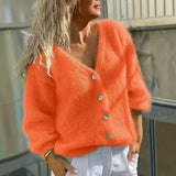 Buttoned women's sweater cardigan - Simple and soft