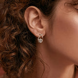 Gold Cross Stud Earrings with Zirconia
