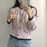 Women's Colourblock Cardigan with Buttons - Soft and Trendy
