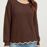 Women's Loose-Knit Crewneck Pullover – Versatile and Easy to Wear