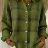 Women's Soft Check Cardigan - Elegant and Comfortable Knit