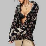 Long Geometric Women's Cardigan - Bold and Colourful
