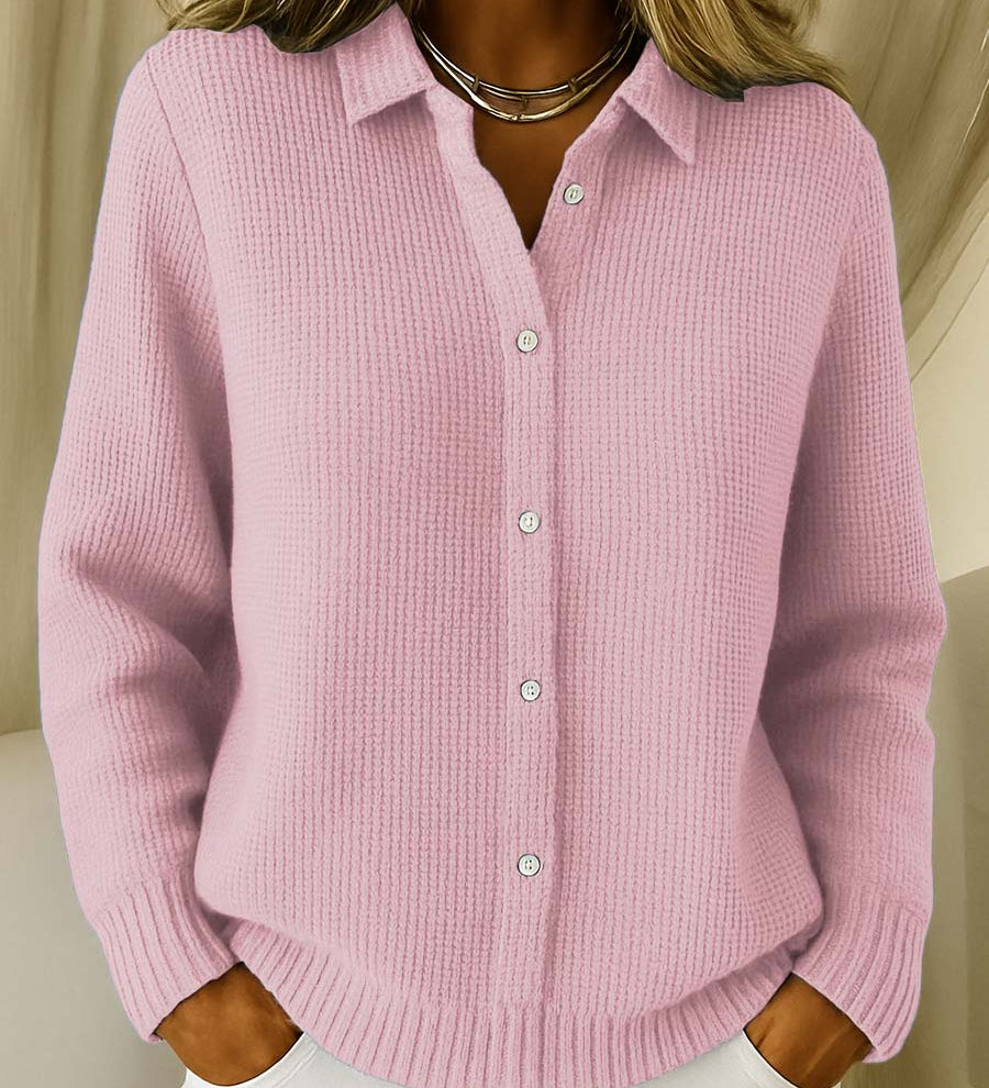 Women's Soft Knit Cardigan with Buttons – Classic Long Sleeves