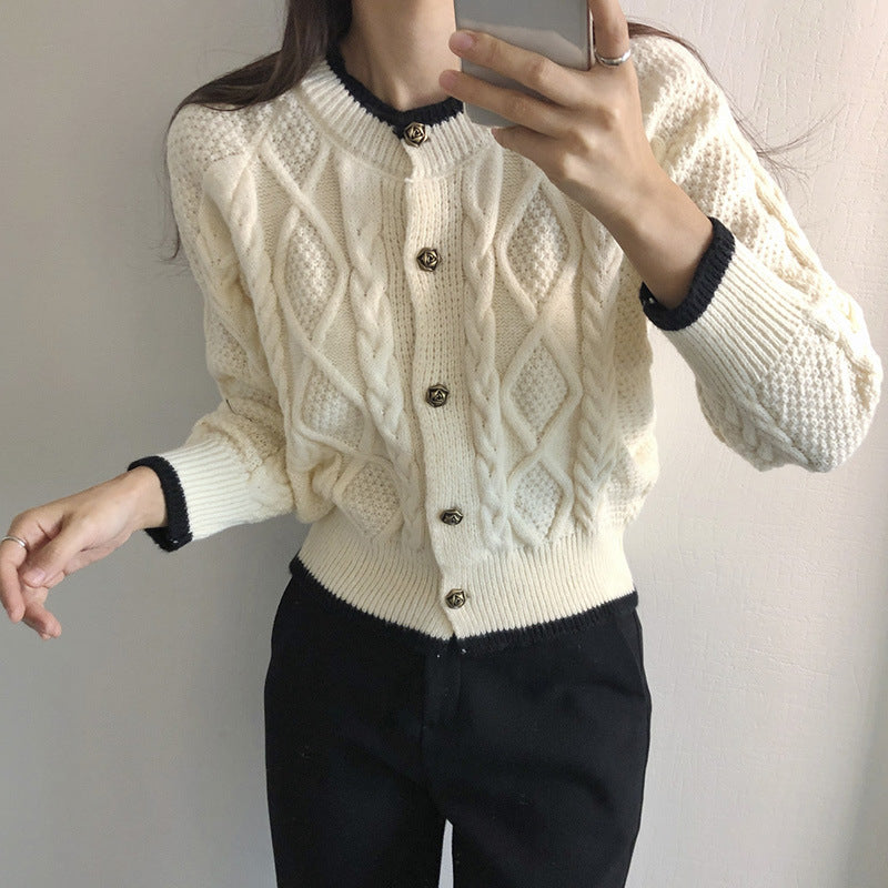 Women's Colourblock Cardigan with Buttons - Soft and Trendy
