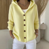 Hooded Knit Vest for Women – Elegant Buttoned Knitwear