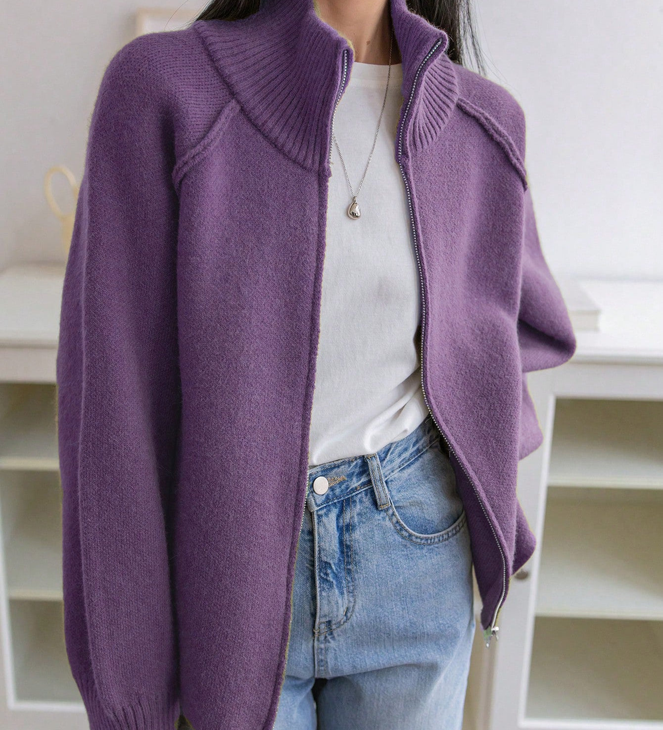 Relaxed-fit women's sweater coat - Soft and easy