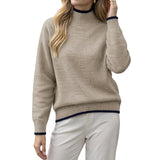 Minimalist solid-colour women’s knit sweater – Soft and timeless