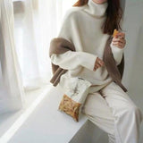 Loose and Cozy Turtleneck Sweater for Women – Autumn Winter Outerwear