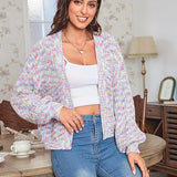 Women's Long Sleeve Cardigan with Loose Fit – European-American Casual Style