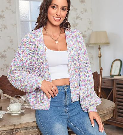 Women's Long Sleeve Cardigan with Loose Fit – European-American Casual Style