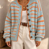 Women's Crew Neck Cardigan – European-American Casual Chic Style