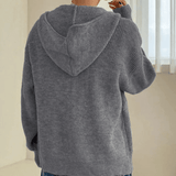 Knitted zip-up sweater for women