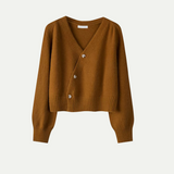 Women’s Premium Wool Cardigan with V-Neck - Short and Comfortable Knit