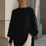 Elegant and Stylish Knitted Pullover Poncho for Women – Long Oversized and Soft Pullover