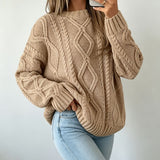 Women's loose-fit crew-neck sweater - Soft and casual