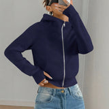 Plain women's hooded sweatshirt - Casual and comfortable