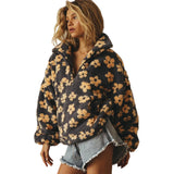 Fleece sweatshirt for women – Casual zip-up sweater with pocket