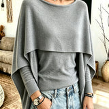 Women's Imitation Shawl Two-Piece Knit Sweater – A Chic, Layered, and Cozy Style