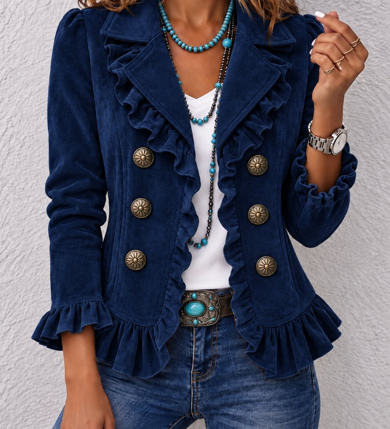 Women's button-front long-sleeve cardigan - Soft and colourful