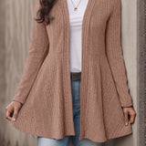Women's Striped Brushed-Knit Cardigan – A Casual, Soft, and Comfortable Design, Ideal for Everyday Layering