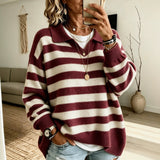 Women's colour-block sailor sweater - Soft and structured