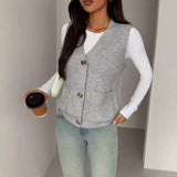 Button-up women's sweater - Loose-fitting and comfortable