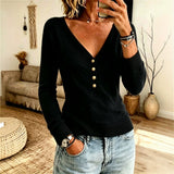 Women's Simple V-Neck Knit Sweater – A Comfortable and Elegant Autumn-Winter Style