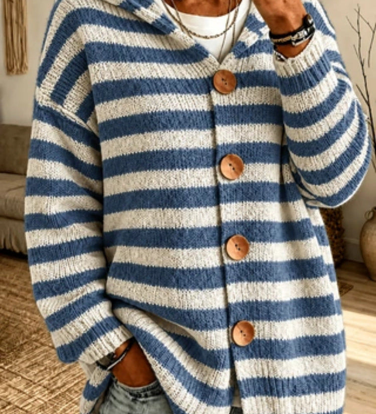 Striped knit women's sweater – Casual and modern