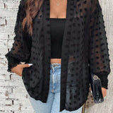 Autumn Women's Cardigan with Pom Poms - Lightweight and Breathable