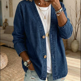 Women's Casual Denim Cardigan with Buttons – An elegant and relaxed style, perfect for everyday wear