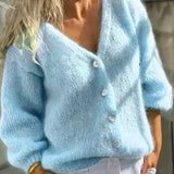 Buttoned women's sweater cardigan - Simple and soft